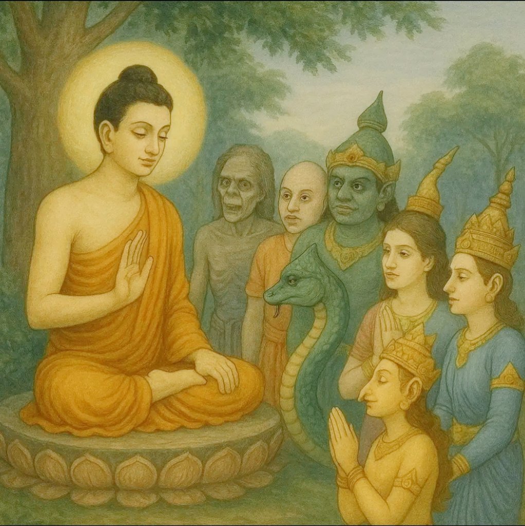 RitikKumar17702's tweet image. I have no other refuge,
The Buddha is my foremost refuge.
Through the speaking of this truth, may I be blessed always.

N&apos;atthi me saraṇaṃ aññaṃ
Buddho me saraṇaṃ varaṃ
Etena sacca-vajjena
Sotthi me hotu sabbadā.

🙏🏻🪷🍁🌿🌻☸️
