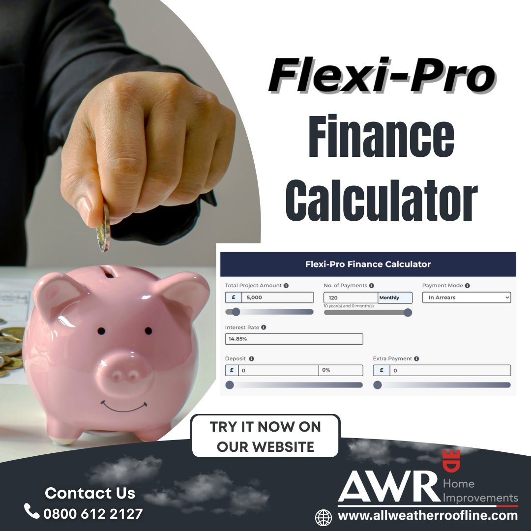 ARoofline's tweet image. Looking to upgrade your windows or doors? Why not give our finance calculator a try and receive a free quote from us today? 💰💻 #Budgeting #FinanceCalculator #FreeQuote