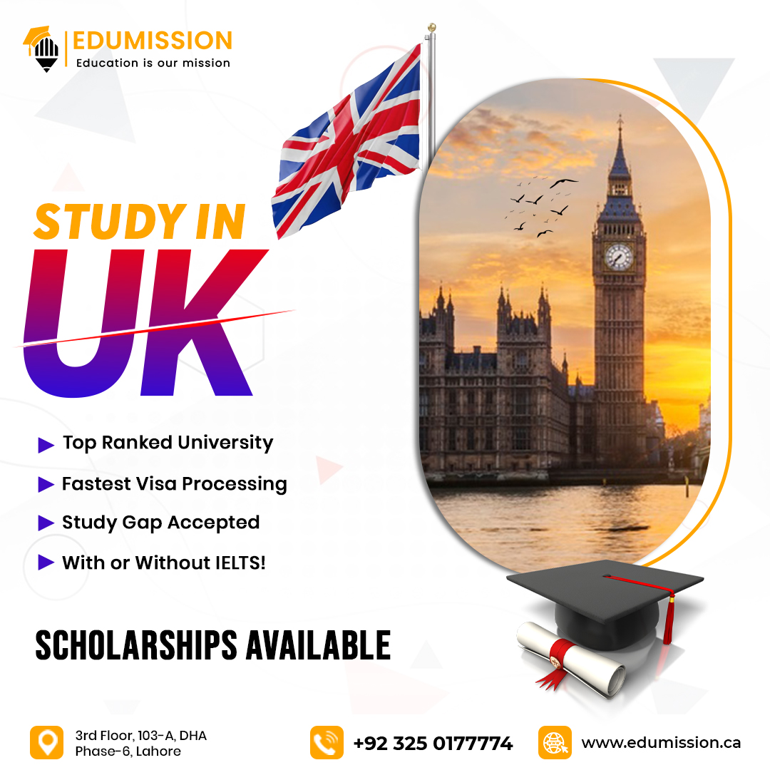 edumission1's tweet image. 🎓 Study in the UK – Your Future Begins Here! 🇬🇧
Dreaming of world-class education, top-ranked universities, and a bright career ahead?
📍 Visit us at: 3rd Floor, 103-A, DHA Phase-6, Lahore
📞 Call/WhatsApp: +92 325 0177774
🌐 edumission.ca
#FastVisaProcessing