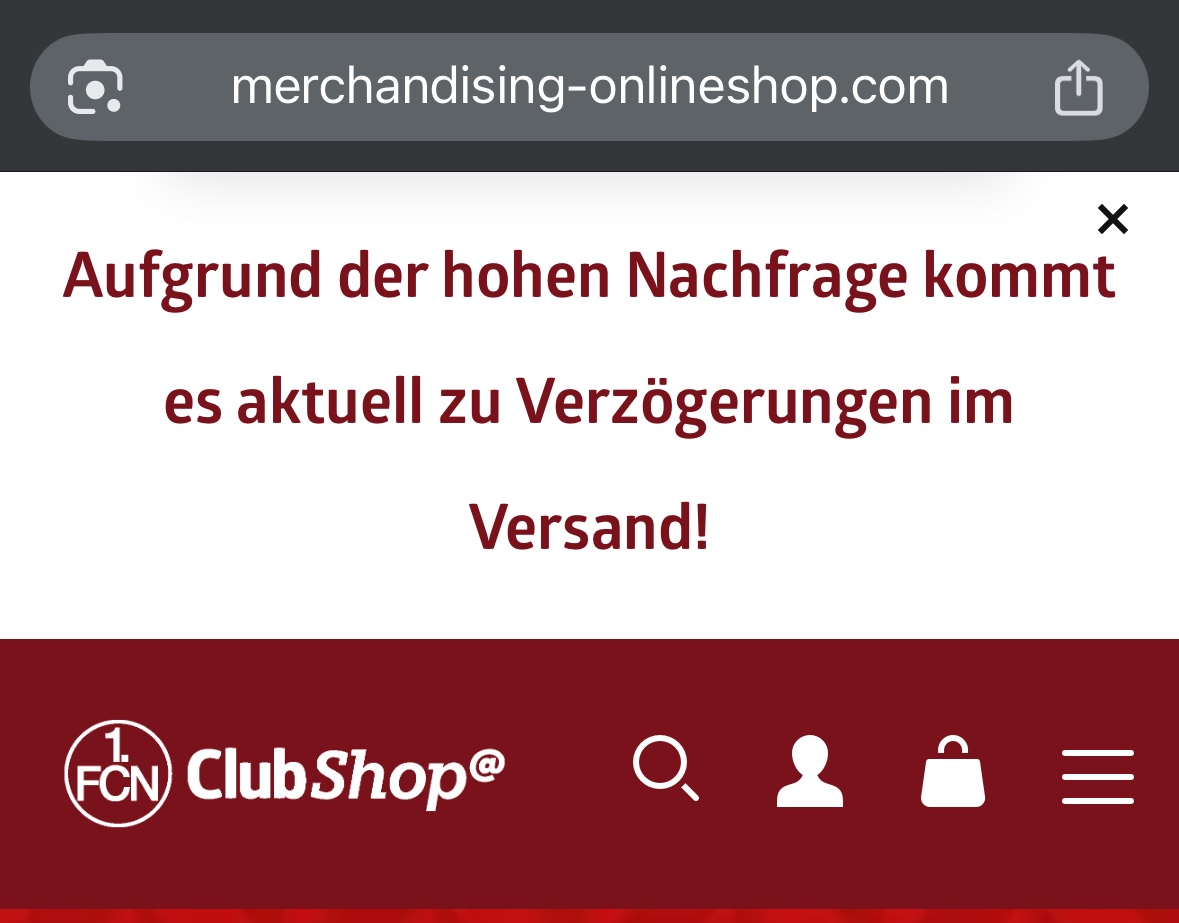 Auf einen erfolgreichen Dienstag Clubfamilie! So lange im Fanshop bis Sonntag genug auf Lager ist, passts. #fcn