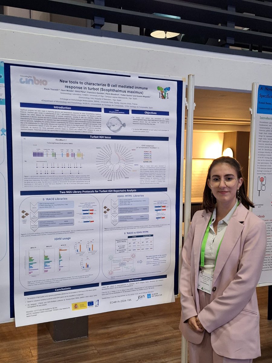 Nuestra compañera, Rocío Toucedo, presenta estos días su trabajo “New tools to characterize B cell mediated immune response in turbot” en el 23rd Fish Immunology / Vaccination Workshop organizado por el Aquaculture &amp; Fisheries group de Wageningen Univ. &amp; Research (Países Bajos).