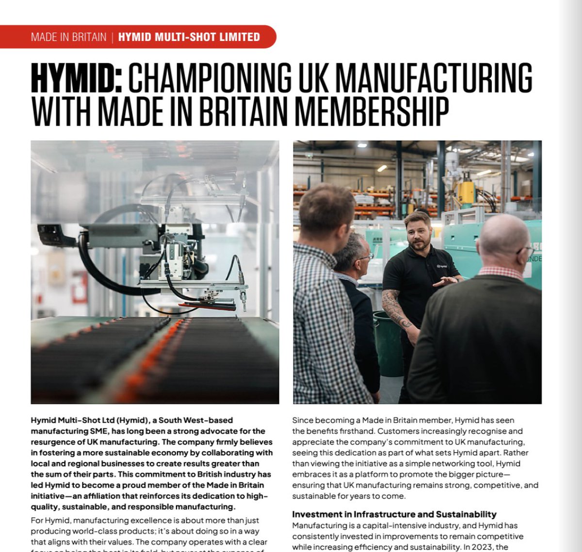Excited to announce <a href="/hymid_/">hymid</a> is featured in Manufacturing &amp; Engineering Magazine! 🎉 Proud to showcase #MadeInBritain excellence in #PlasticInjectionMoulding. Big thanks to the MEM Team for spotlighting our work! Check it out now! #Manufacturing #Hymid #MEM