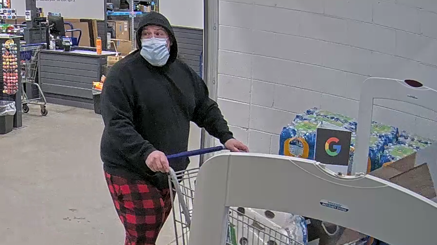 Assistance needed to identify:

Same subject, many Lowe's stores  

Subject stole $108.24 of merch from Waterford Lowe's on April 7.  He then left in this Nissan Rogue with RI plate. 

Contact Officer Donovan at idonovan@waterfordct.org, by phone at 860-442-9451 ext. 2240