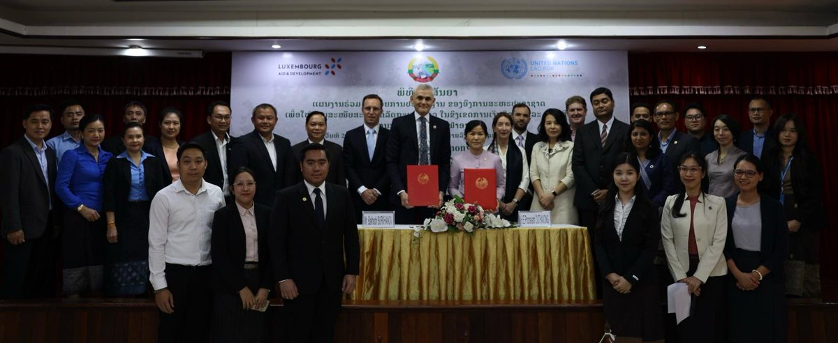 UNinLaoPDR's tweet photo. Big step for #Laos! The Gov't, UN, and Luxembourg launch Joint Programme on Green &amp; Climate Finance to drive sustainable growth &amp; resilience for a better tomorrow! Read the full press release for more: https://t.co/93iMCl6dfF 🌱🤝
 #GreenFinance #ClimateAction #Sustainability https://t.co/cu5uVu1oJq