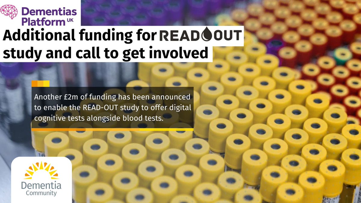 Dementia Community (@jdementiacare) on Twitter photo READ-OUT (which we last reported on here: buff.ly/ZWhV5cm) is part of the Blood Biomarker Challenge. The digital cognitive tests will measure memory and thinking and take less than 10 minutes to complete.
Read More: buff.ly/4DpN8pQ
<a href="/DementiasUK/">Dementias Platform UK</a> READ-OUT (which we last reported on here: buff.ly/ZWhV5cm) is part of the Blood Biomarker Challenge. The digital cognitive tests will measure memory and thinking and take less than 10 minutes to complete.
Read More: buff.ly/4DpN8pQ
<a href="/DementiasUK/">Dementias Platform UK</a>