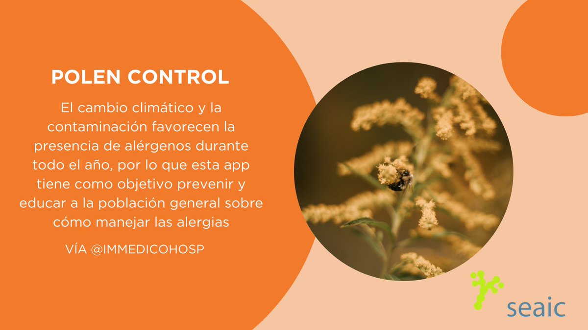📲Polen Control, la app que permite recibir información personalizada sobre los niveles polínicos en cada zona. Además, ofrece consejos y permite hacer un seguimiento de los síntomas.

Desarrollada por <a href="/SEAIC_Alergia/">SEAIC</a> y <a href="/Almirall_es/">.</a>

🔗 pmsl.es/1rr

#Alergia #Polen