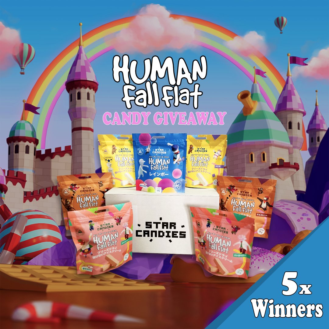 Human Fall Flat (@humanfallflat) on Twitter photo 🍬THE SWEETEST GIVEAWAY 🍬
We're giving away 5 boxes full of Human Fall Flat Freeze Dried Ice Cream Candy (space certified!)🍭
To enter:
🔁 Like & Repost
💟 Follow <a href="/HumanFallFlat/">Human Fall Flat</a> & <a href="/NoBrakesGames/">No Brakes Games</a>
We'll DM 5 winners in 1 week, good luck humans! 🍬THE SWEETEST GIVEAWAY 🍬
We're giving away 5 boxes full of Human Fall Flat Freeze Dried Ice Cream Candy (space certified!)🍭
To enter:
🔁 Like & Repost
💟 Follow <a href="/HumanFallFlat/">Human Fall Flat</a> & <a href="/NoBrakesGames/">No Brakes Games</a>
We'll DM 5 winners in 1 week, good luck humans!