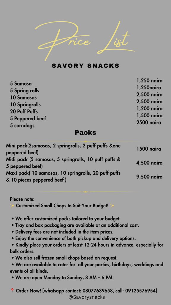Savorysnacks_'s tweet photo. Always ready to serve you hot and fresh chops! Send a dm to place an order🫶🏽

Please repost
📍Jos https://t.co/B2IwpLJjsh