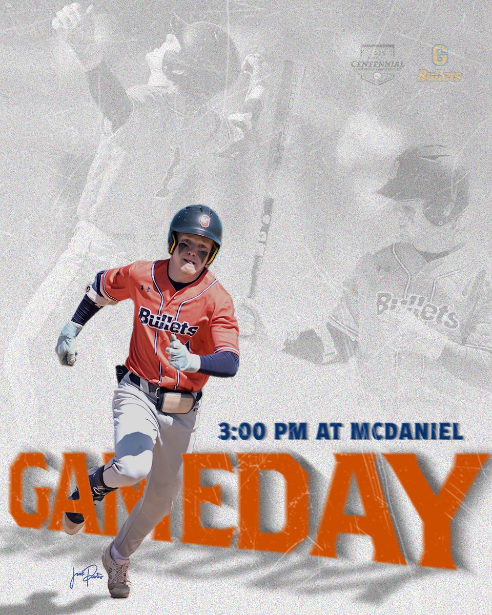 Baseball begins Centennial Conference action in Westminster at 3:00 pm against McDaniel! #GoBullets 

Tune in:
📺 centennialconference.tv/?B=2393091
🗒️ mcdanielathletics.com/sidearmstats/b…
🎟️ fan.hudl.com/tickets/VGlja2…