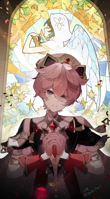 ダリアくん妄想ファンアート花言葉に『裏切り』ってあるのとてもいいね……#原神 