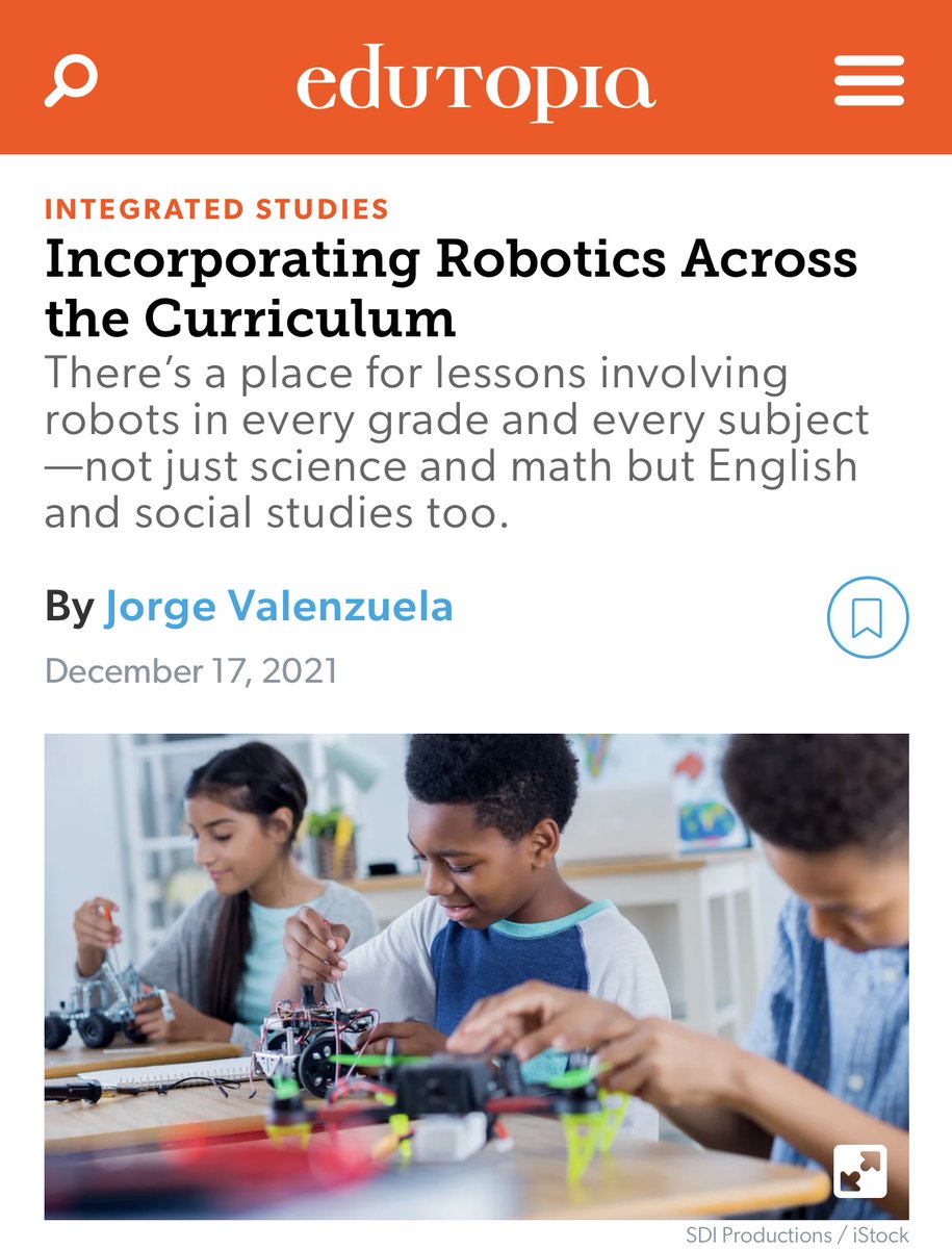 Robotics isn’t just for the STEM class.

From storytelling to social studies, robotics can deepen learning across the curriculum.

💡 When used with purpose, students build skills in problem-solving, creativity, &amp; collaboration.

📖 Read more via @Edutopia: