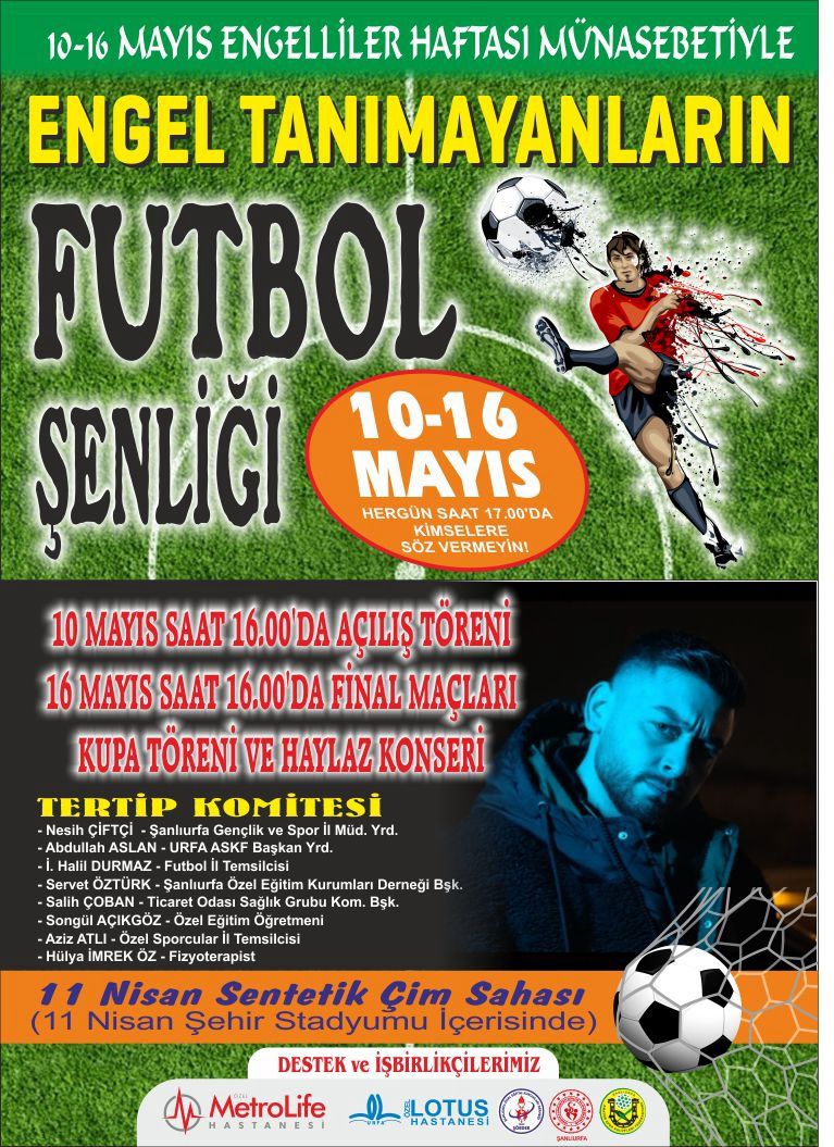 Engelliler Haftası dolayısıyla, <a href="/cumaliBCK/">Cumali Bucak</a> <a href="/abdullahaslan68/">Abdullah Aslan</a> <a href="/bulentazizz/">Bülent Aziz BÜLBÜL</a> @SalihCoban71073 öncülüğünde düzenlenen anlamlı turnuva için herkesi desteğe ve farkındalığa davet ediyoruz. Engel, yüreklerde değil!" Tüm özel gereksinimli çocuklarımız davetlidir.