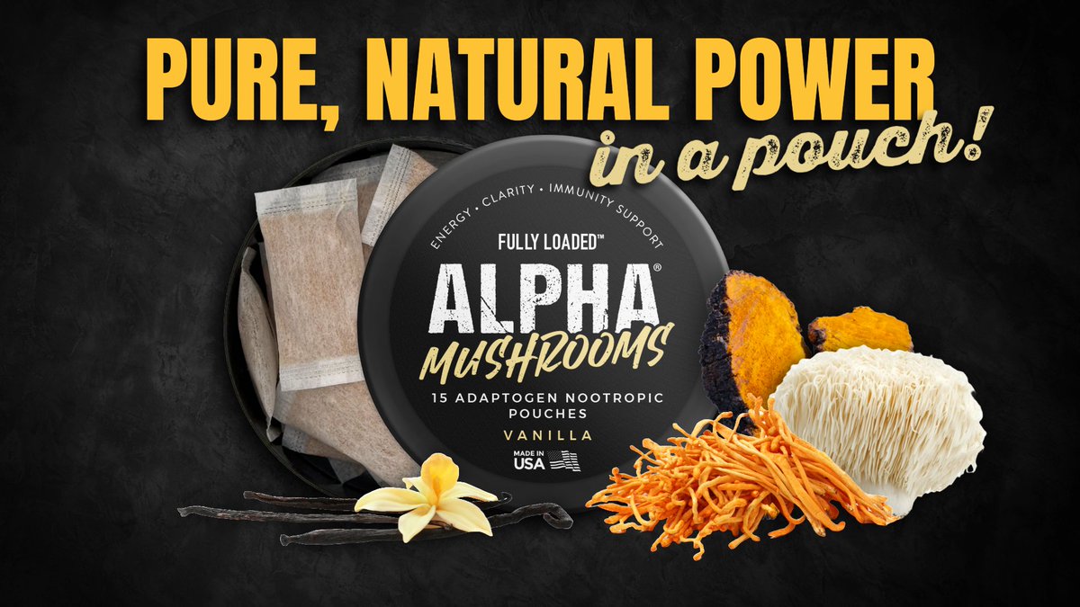 The FIRST EVER - ALPHA Mushroom Pouch! The raw power of adaptogens from functional mushrooms with 233mg of mushroom blend per pouch. Find our more
fullyloadedchew.com/pages/alpha-pr…