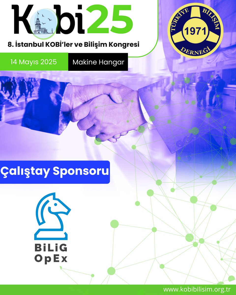 8. İSTANBUL KOBİ'LER VE BİLİŞİM KONGRESİ  Gelecekte KOBİ'ler Akıllı ve Güvende!  
14 Mayıs 2025 Çarşamba Makina Hangar    
Katılım Ücretsizdir.   

Kayıt linki: lnkd.in/gUqaTVrw

#kobibilişimkongresi #GPT #YapayZekâ #Dijitalleşme #Güvenlik #GelirArtışı #Startup