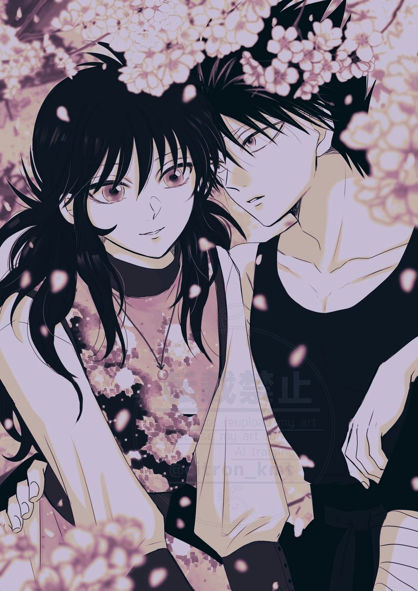 こちらも🌸が咲いたので
おくねん樹でお花見飛蔵🌸
百年後くらいかな🥹
周りに皆もいるけど牽制しまくる重いｶﾚﾋﾟ🐉👍️