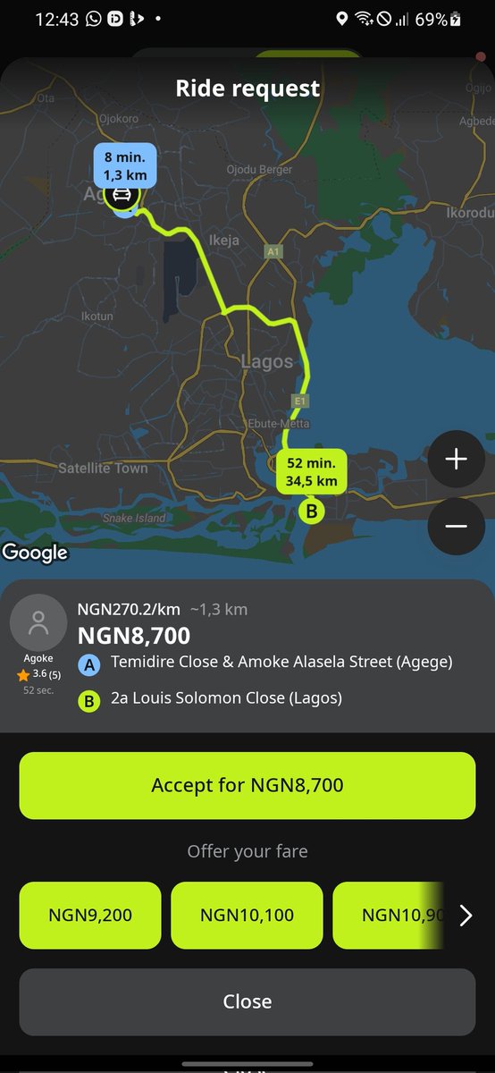 UnitedUpdac's tweet image. Come on Lagosians! While we condemn the platform @inDrive that has caused us extreme pain due to unrealistic fares, we should also think deep as humans. How can you put #8,700 to VI from pipeline aboru &amp;amp; the highest a driver can go is 10k. Who does that? @inDrive PLS STOP IT NOW.