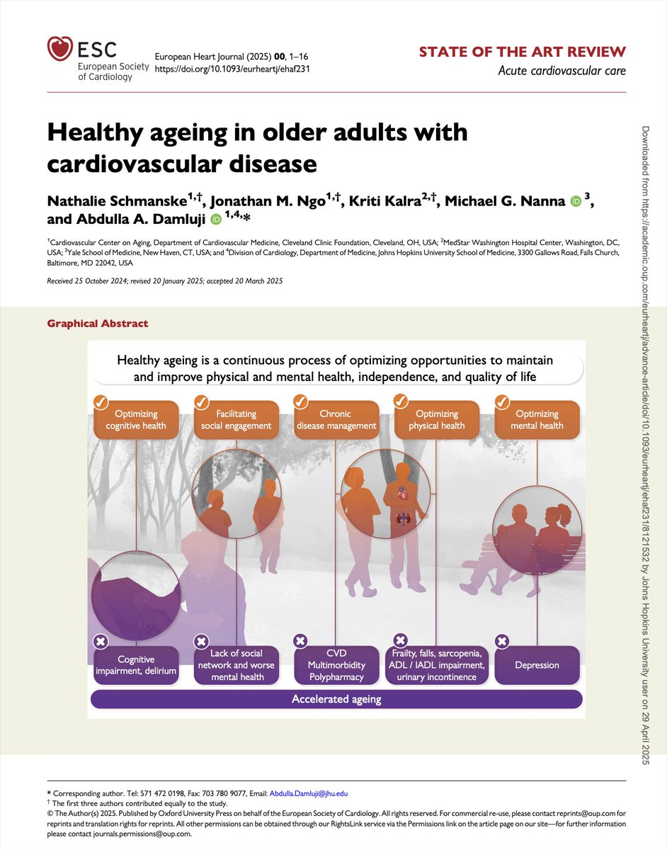 Abdulla A. Damluji, MD, PhD (@drdamluji) on Twitter photo Healthy ageing in older adults with cardiovascular disease: <a href="/ESC_Journals/">European Society of Cardiology Journals</a>
🥸 So proud of Nathalie, Jon & <a href="/KritiKalra092/">Kriti Kalra, MD, FACC</a> for their hard work
😱 With my friend <a href="/MichaelGNanna/">Michael Nanna</a> in published in the European Heart Journal
🥸What is healthy aging? How do we achieve it?
👇👇👇 Healthy ageing in older adults with cardiovascular disease: <a href="/ESC_Journals/">European Society of Cardiology Journals</a>
🥸 So proud of Nathalie, Jon & <a href="/KritiKalra092/">Kriti Kalra, MD, FACC</a> for their hard work
😱 With my friend <a href="/MichaelGNanna/">Michael Nanna</a> in published in the European Heart Journal
🥸What is healthy aging? How do we achieve it?
👇👇👇