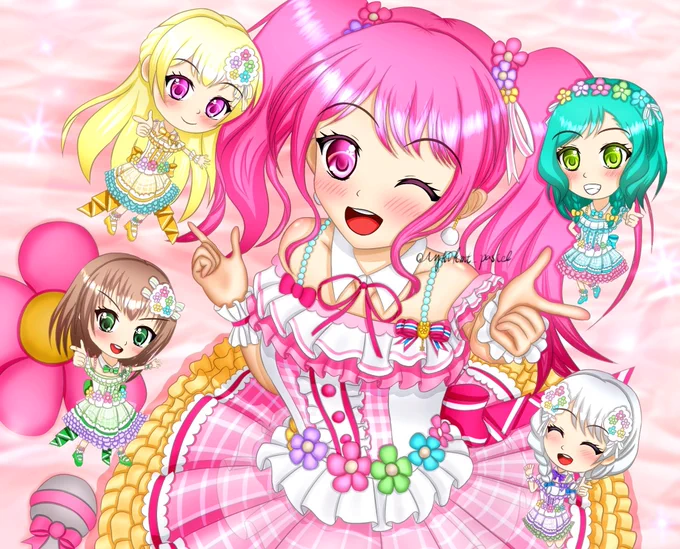 彩ちゃんメインで描いてるふわふわピンク絵描きです。超絶かわいい丸山彩ちゃんをどうぞよろしくお願いします。 #bandoriart #ゴールデンウィークはフォロワーさんが増えるらしい