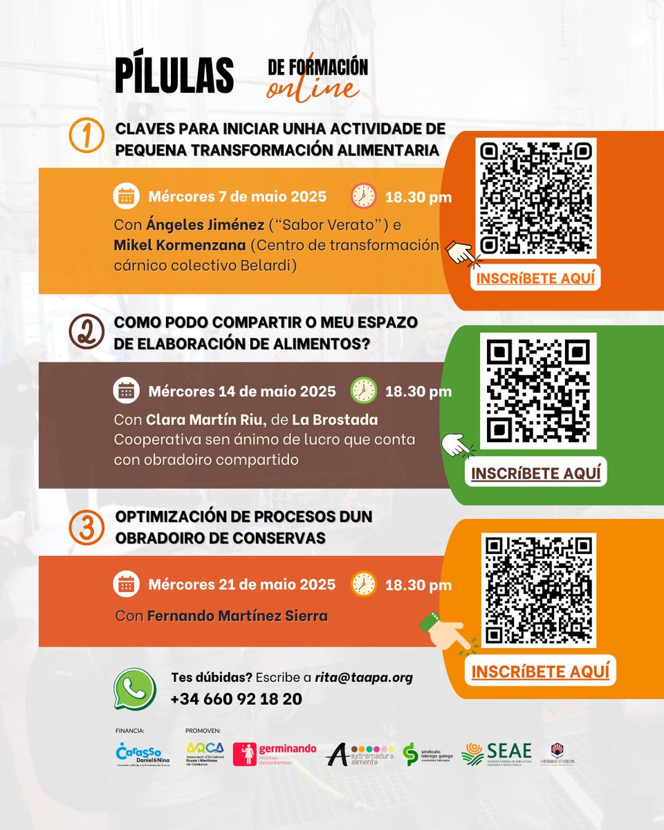 Sindicato Labrego (@slg_labregxs) on Twitter photo 📌FORMACIÓN #RITA: Pílulas formativas en liña co obxectivo de ofrecer as principais pautas sobre como iniciarse no sector da transformación alimentaria a pequena escala. Anímate!
🫴🏼 Conta co apoio e acompañamento da <a href="/fdnc_es/">Fundación Daniel y Nina Carasso</a> a través do seu eixo #AlimentaciónSostenible 📌FORMACIÓN #RITA: Pílulas formativas en liña co obxectivo de ofrecer as principais pautas sobre como iniciarse no sector da transformación alimentaria a pequena escala. Anímate!
🫴🏼 Conta co apoio e acompañamento da <a href="/fdnc_es/">Fundación Daniel y Nina Carasso</a> a través do seu eixo #AlimentaciónSostenible