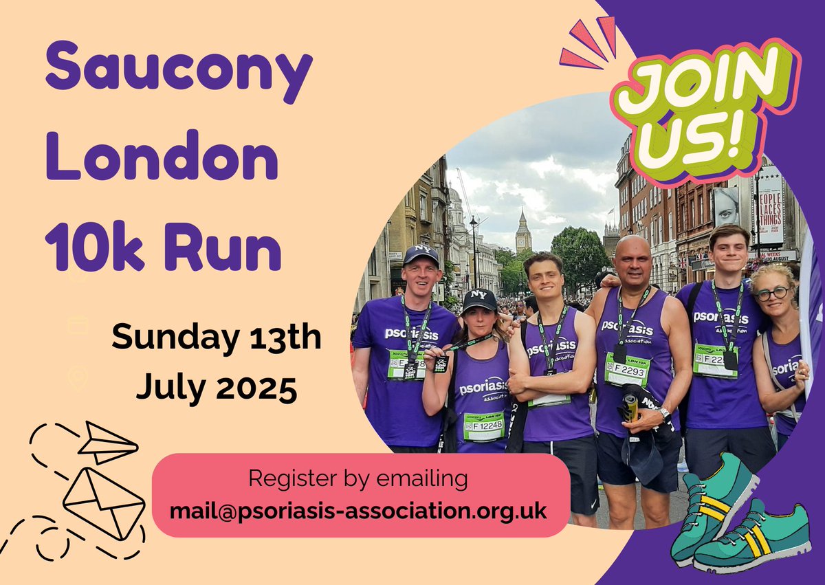 Psoriasis Association (@psoriasisuk) on Twitter photo Feeling inspired by the runners from the London Marathon?
We still have places available for the London 10k in July! Get in touch with us on mail@psoriasis-association.org.uk to secure your spot. Feeling inspired by the runners from the London Marathon?
We still have places available for the London 10k in July! Get in touch with us on mail@psoriasis-association.org.uk to secure your spot.