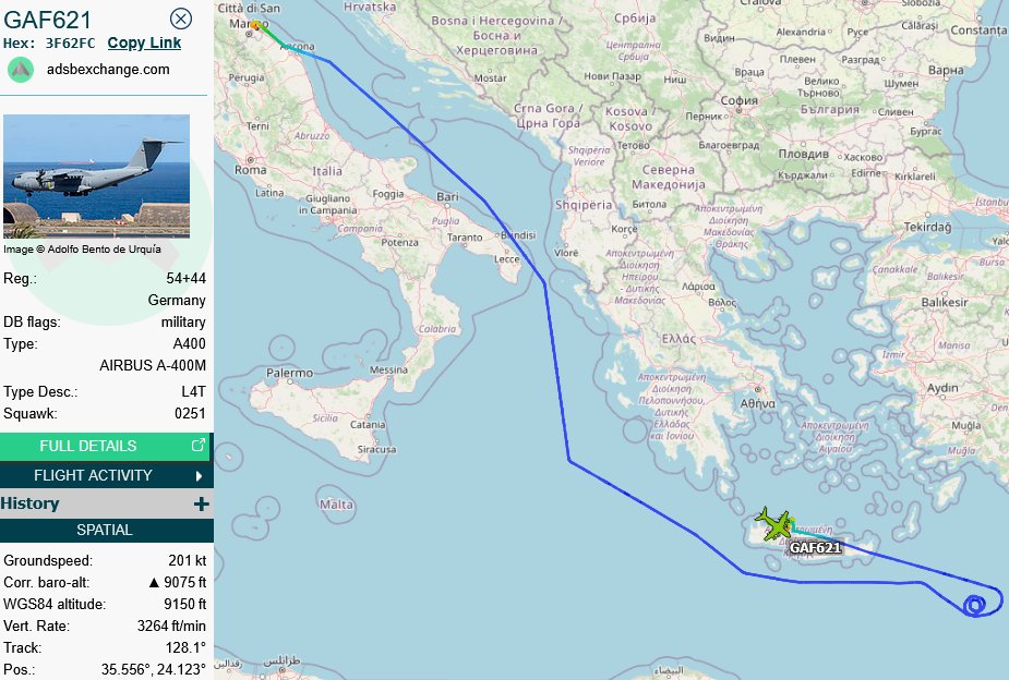 SirListenalot's tweet photo. Earlier today three German TLG73 #EUFI #Eurofighter #GAFS73A-C departed Laage for Al-Dhafra, UAE. Tankers were #A400 #PRIMR08 and #GAF621 (Rimini - Souda Bay) https://t.co/oxjA5JJeE4