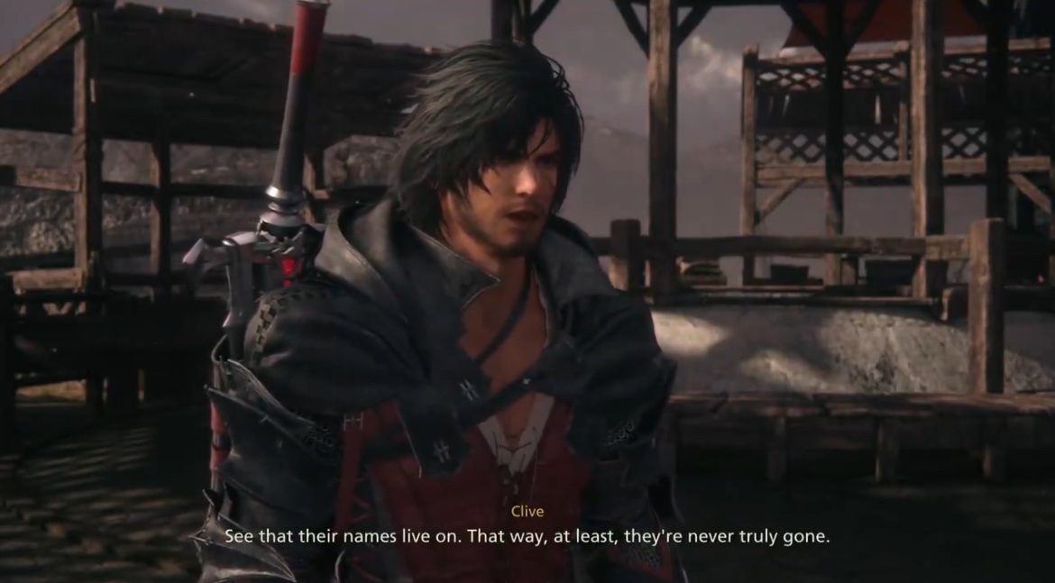 Rayxb2's tweet photo. @li_t7nk @Jilllyyyy I think this side quest gives a lot of hints. Clive encourages this NPC to see that the names of the fallen/dead live on. The NPC responds by saying he wants to write a book about them. I think this is what gives Clive the idea to write it under Joshua’s name. https://t.co/rOWKblI2CK