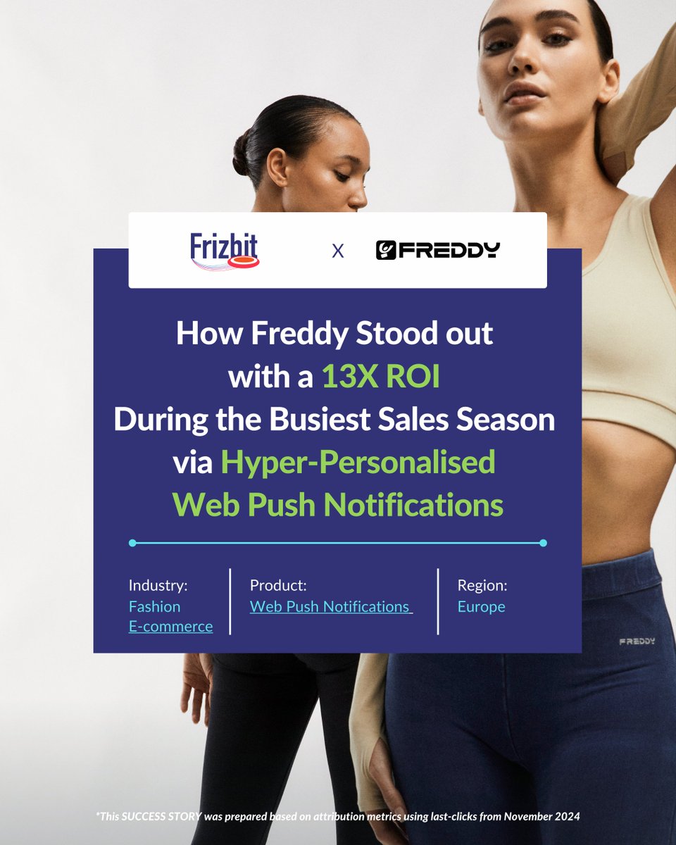 New Case Study: Freddy 🧵🇮🇹

Discover how Freddy, the Italian activewear brand that embodies The Art of Movement, achieved:

📊 13x ROI | 2,67% CTR | 3.260 subscribers in one month with Push Notifications

📲More info: frizbit.com/case-studies/f…