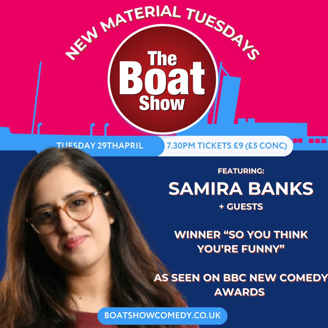 The Boat Show Comedy Club (@boatshowcomedy) on Twitter photo NEW MATERIAL NIGHT this Tuesday!
<a href="/samirabankslol/">Samira Banks</a> and many more comedians - new faces and people you surely recognise from TV!
Incredibly atmosphere and fantastic views as always.
Door open: 7.30PM | Tickets £9 only! NEW MATERIAL NIGHT this Tuesday!
<a href="/samirabankslol/">Samira Banks</a> and many more comedians - new faces and people you surely recognise from TV!
Incredibly atmosphere and fantastic views as always.
Door open: 7.30PM | Tickets £9 only!
