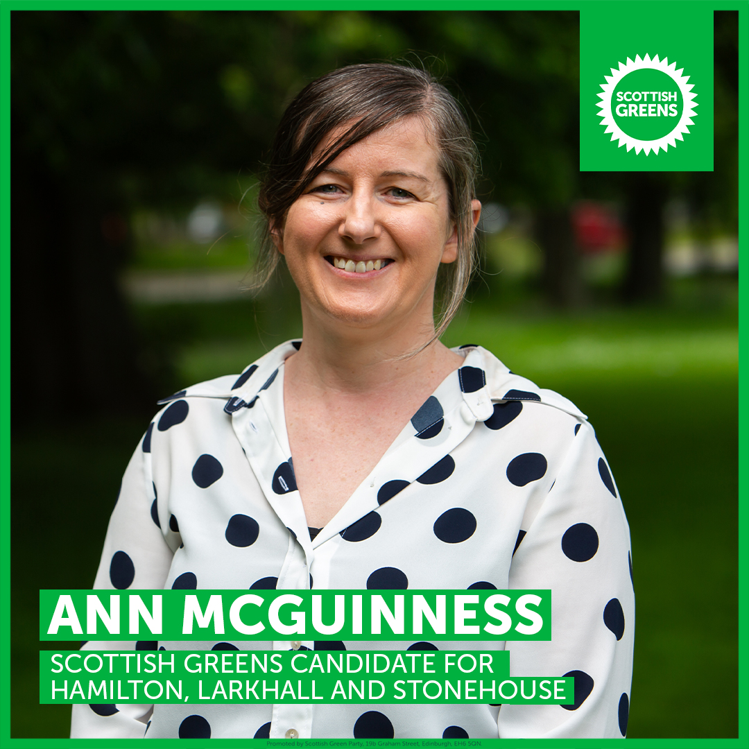 🌍Meet your Scottish Greens candidate for the Hamilton, Larkhall and Stonehouse by-election.

🙋‍♀️Ann McGuinness is a director of a charity which promotes rural connections, and she is a dedicated feminist and environmental justice campaigner.

💚#VoteScottishGreens