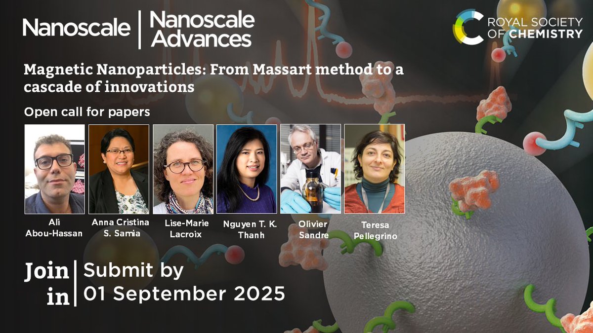 Open call for papers! 

We're looking for your next paper on magnetic nanoparticles! Find out more about this #Nanoscale and #NanoscaleAdvances collection here: 

🔗 blogs.rsc.org/nr/2025/04/08/…