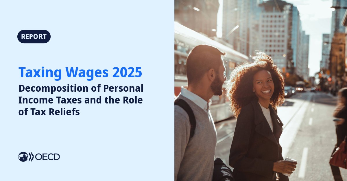 How much tax does the average worker pay across #OECD countries, as a % of gross salary? Find out tomorrow, when we release the latest edition of #TaxingWages.

🗓️ 30 April 2025 
🕚 11AM CEST 
➡️ brnw.ch/21wSi6S