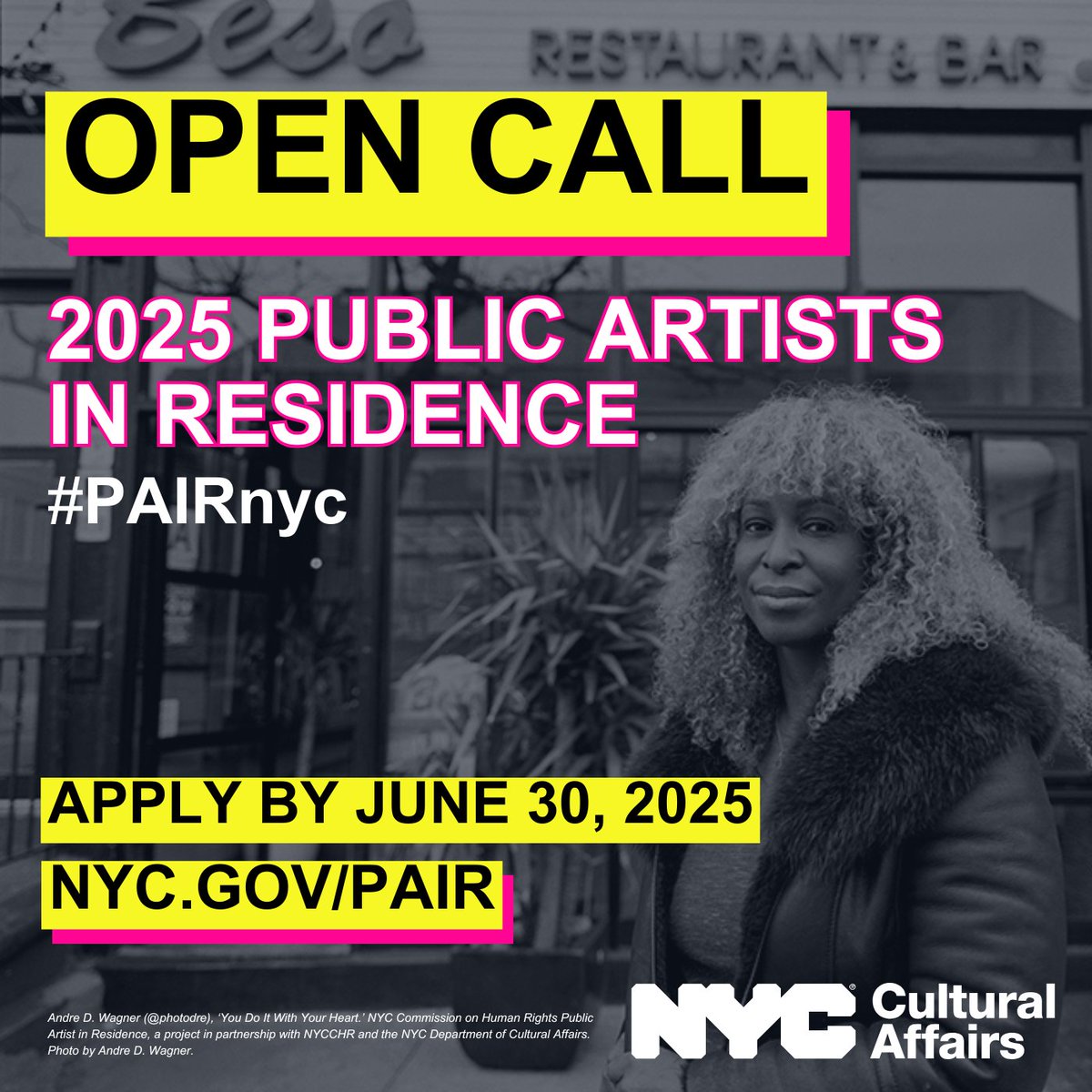 HRA (@nychra) on Twitter photo Applications for the next cycle of the NYC Public Artists in Residence program (#PAIRnyc) are now open! Socially engaged artists can apply to work with the Mayor’s Office of Housing Recovery Operations, <a href="/MayorsPEU/">NYC Mayor's Public Engagement Unit</a> , and <a href="/NYC_SBS/">NYC Department of Small Business Services</a> . Apply by June 30, 2025: nyculture.submittable.com/submit Applications for the next cycle of the NYC Public Artists in Residence program (#PAIRnyc) are now open! Socially engaged artists can apply to work with the Mayor’s Office of Housing Recovery Operations, <a href="/MayorsPEU/">NYC Mayor's Public Engagement Unit</a> , and <a href="/NYC_SBS/">NYC Department of Small Business Services</a> . Apply by June 30, 2025: nyculture.submittable.com/submit