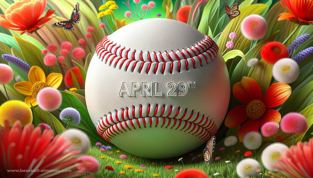 April 29th in baseball history: 57 players born, 24 legends remembered, 108 stepped onto the #MLB stage for the first time, 60 took their final bow. Every date whispers a story — discover them all at #BaseballAlmanac! [baseball-almanac.com/history/today.…] ❤️⚾️