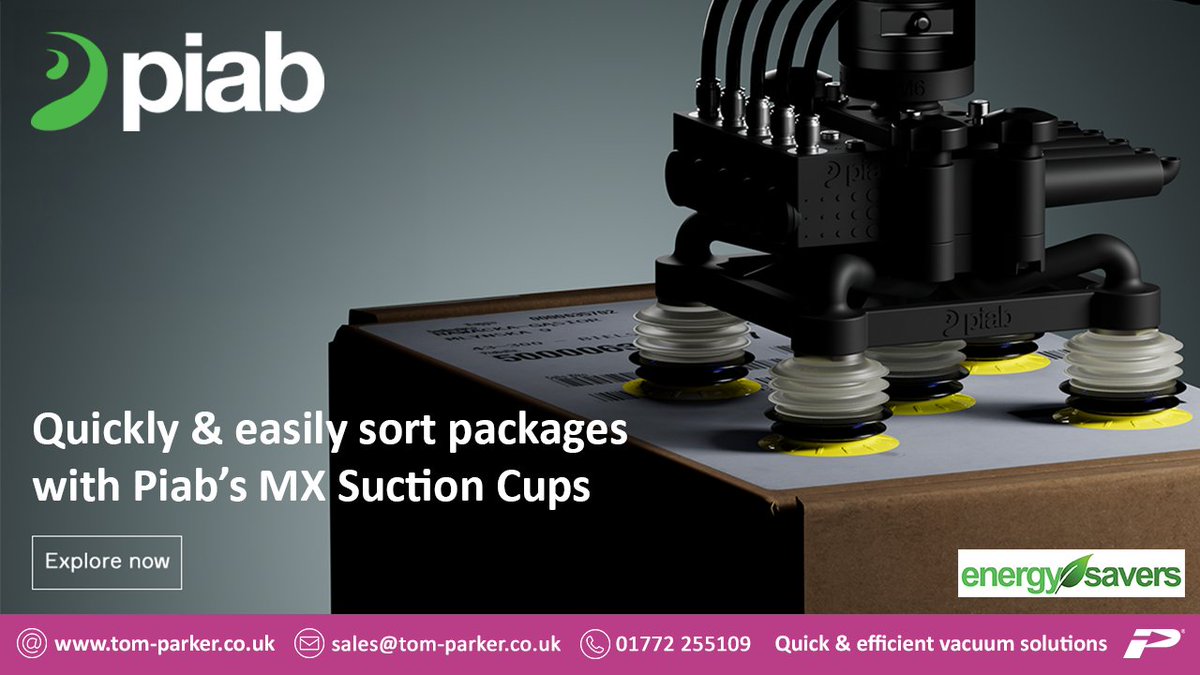 TomParkerLtd's tweet image. Streamline your warehouse workflow with #Piab&apos;s advanced vacuum solutions!

Whether you’re automating your process or upgrading your setup, Piab’s energy-saving technology makes package handling quick and easy.

 Shop Now - bit.ly/42AoQx5
