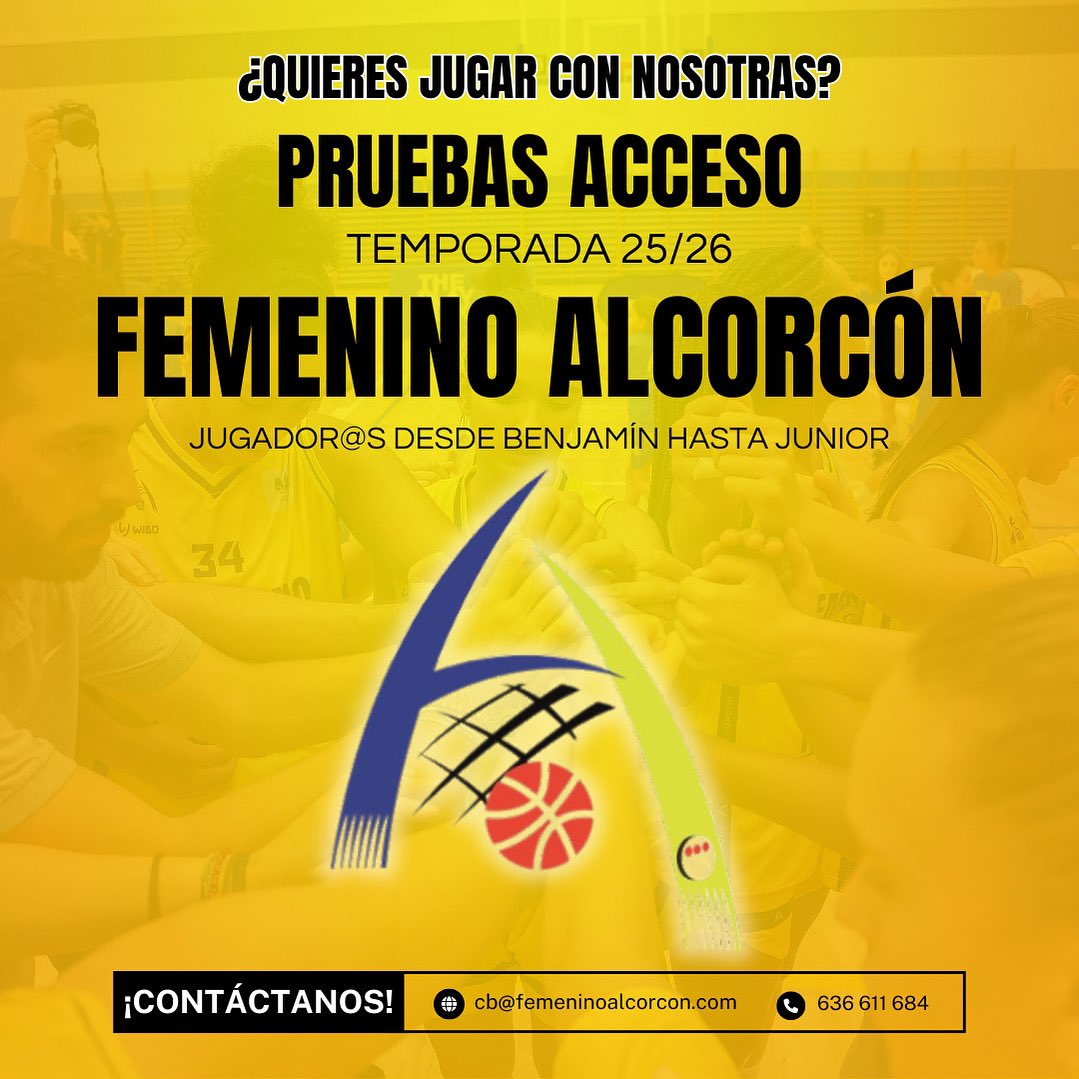 FEMENINO ALCORCÓN (@femeninalcorcon) on Twitter photo ¡Abrimos nuestras pruebas de acceso!🏀✨
¿Te apasiona el baloncesto? ¡Este es tu momento!
Buscamos niñ<a href="/s/">『S』</a> de todas las edades que quieran formar parte de nuestro club y crecer con nosotros📈
Contamos con categoría ESPECIAL ORO en todas las categorías de la <a href="/FBMadrid/">Fed. Bcto. de Madrid</a>
Contáctanos ⤵️ ¡Abrimos nuestras pruebas de acceso!🏀✨
¿Te apasiona el baloncesto? ¡Este es tu momento!
Buscamos niñ<a href="/s/">『S』</a> de todas las edades que quieran formar parte de nuestro club y crecer con nosotros📈
Contamos con categoría ESPECIAL ORO en todas las categorías de la <a href="/FBMadrid/">Fed. Bcto. de Madrid</a>
Contáctanos ⤵️