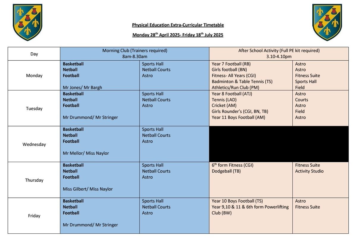Shelfield PE (@shelfieldpe) on Twitter photo Check out our Summer 2024/25 Extra Curricular Timetable. No need to sign up, just turn up and participate.
<a href="/ShelfieldCA/">Ormiston Shelfield</a> Check out our Summer 2024/25 Extra Curricular Timetable. No need to sign up, just turn up and participate.
<a href="/ShelfieldCA/">Ormiston Shelfield</a>