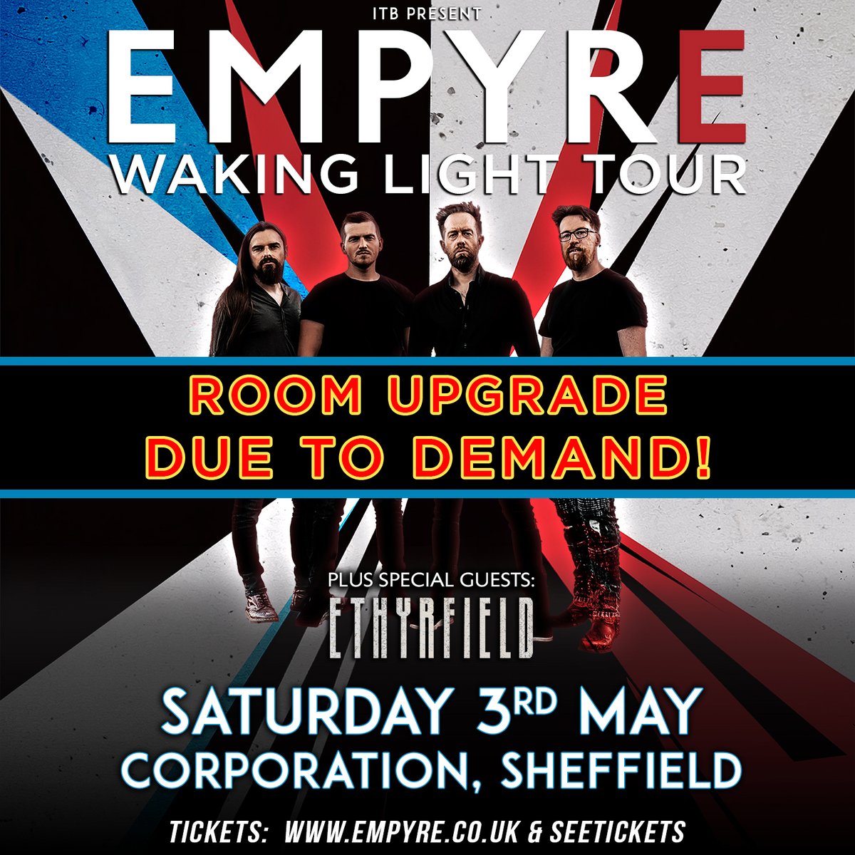 EmpyreRock (@empyrerock) on Twitter photo You've done us proud again 😍🙏
We've just sold out Room 3 @Corpsheffield so they've moved Saturday's gig into Room 2 to give more of you a chance to get tickets to see us and the supremely talented <a href="/ethyrfield/">Ethyrfield</a>
Don't miss it! 🤌 You've done us proud again 😍🙏
We've just sold out Room 3 @Corpsheffield so they've moved Saturday's gig into Room 2 to give more of you a chance to get tickets to see us and the supremely talented <a href="/ethyrfield/">Ethyrfield</a>
Don't miss it! 🤌