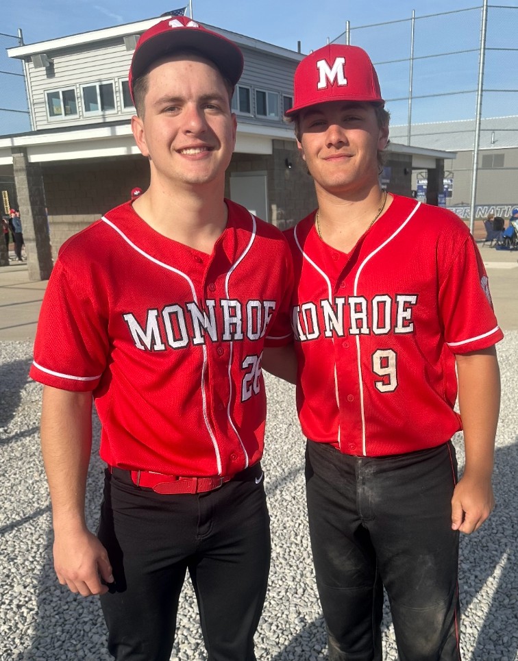 Monroe Trojans Baseball (@monroebase) on Twitter photo Game #1
Monroe 9
Ypsi Lincoln 0
<a href="/CarsonLiedel/">Carson Liedel</a> & <a href="/BryceLechner2/">Bryce Lechner</a> combined to pitch a no-hitter!
<a href="/CarsonLiedel/">Carson Liedel</a> 5.1IP, 10K, 2BB
<a href="/BryceLechner2/">Bryce Lechner</a> 1.2IP, 2K, BB Game #1
Monroe 9
Ypsi Lincoln 0
<a href="/CarsonLiedel/">Carson Liedel</a> & <a href="/BryceLechner2/">Bryce Lechner</a> combined to pitch a no-hitter!
<a href="/CarsonLiedel/">Carson Liedel</a> 5.1IP, 10K, 2BB
<a href="/BryceLechner2/">Bryce Lechner</a> 1.2IP, 2K, BB