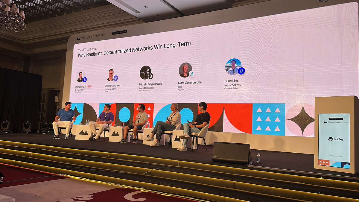 fredestante's tweet image. And now we have @marcvl on stage here at the @StakingRewards Staking Summit to talk all things Algorand!