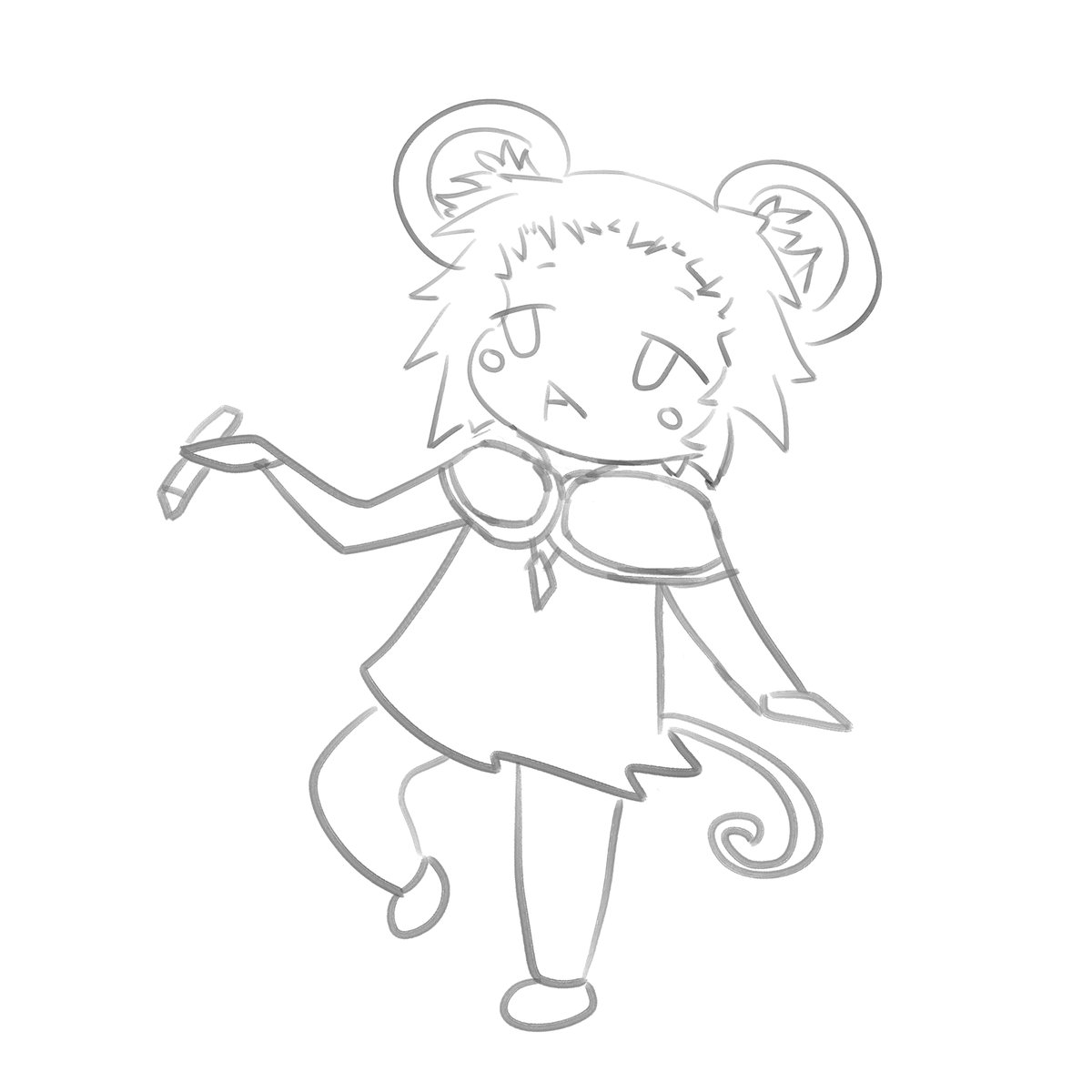 うろ覚えで描いたら結構攻めた前髪になった落書き