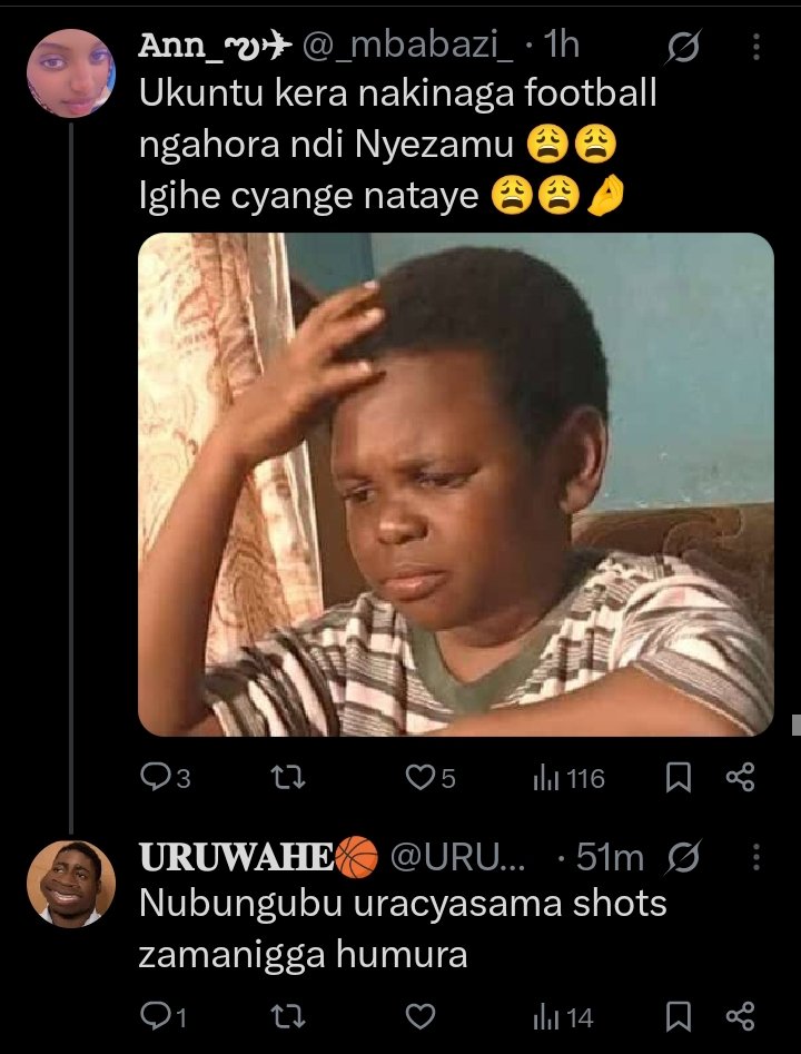 Tuyisenge Jeandedieu (@tjeandedie24970) on Twitter photo Cyakoze ibi nibyo bituma ndamutse maze na 5min ntari kuri x mba numva mpombye peeeππππππ
By the way gahunda niyayindi ni #tuzamurane follow me <a href="/TJeandedie24970/">Tuyisenge Jeandedieu</a> I'm following back directly Cyakoze ibi nibyo bituma ndamutse maze na 5min ntari kuri x mba numva mpombye peeeππππππ
By the way gahunda niyayindi ni #tuzamurane follow me <a href="/TJeandedie24970/">Tuyisenge Jeandedieu</a> I'm following back directly