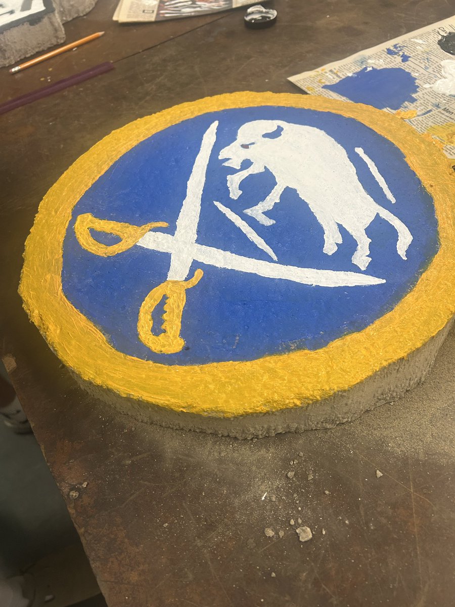 The Mechanical Principles class has been busy wrapping up the concrete unit.  Students made concrete stepping stones by cutting out forms, mixing, pouring and finishing the concrete and then finally painting.  We unfortunately didn’t get pictures of all of them but here are a few