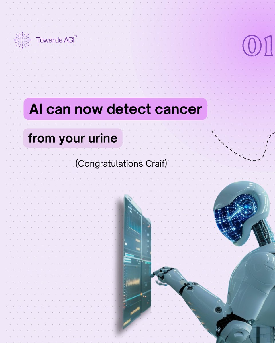 Towards_agi's tweet photo. AI is revolutionizing healthcare: Craif can now detect cancer from just your urine. 💡

Want more breakthrough stories like this?

📥 Download the latest #GenMatrix™ Report to explore how AI is powering the next wave of innovation.

👉 https://t.co/ywf0O0763I https://t.co/1cOqpdJ0vh