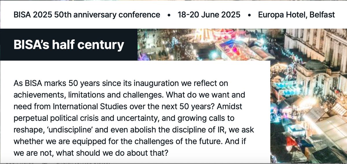 #ICYMI: The #BISA2025 keynote speaker will be Roland Bleiker. Before the conference, be sure to read his work in RIS. In 2010 he edited a special forum on auto ethnography in IR. Take a look 👇 

buff.ly/40p9Yz2