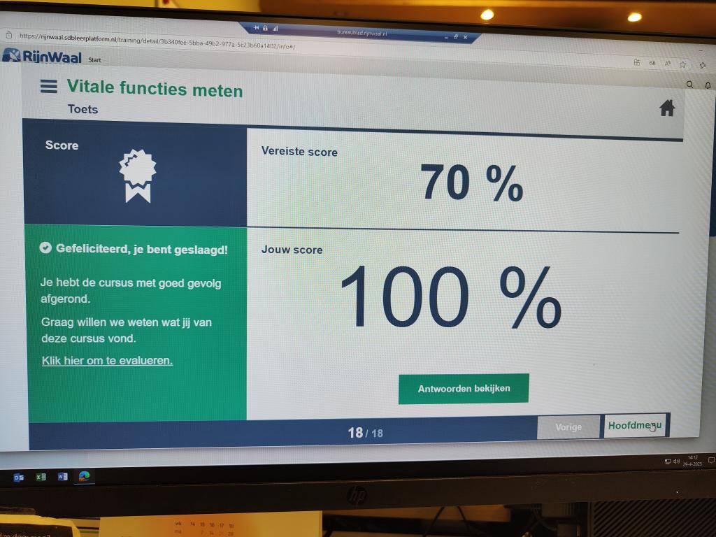 JacquelineVlind's tweet photo. #ikzorg #toets In de zorg blijft #scholing belangrijk, om de zoveel tijd moet je eLearning s maken en je laten toetsen op bekwaamheid, deze toets is weer binnen. https://t.co/W9ZJXiDzLf
