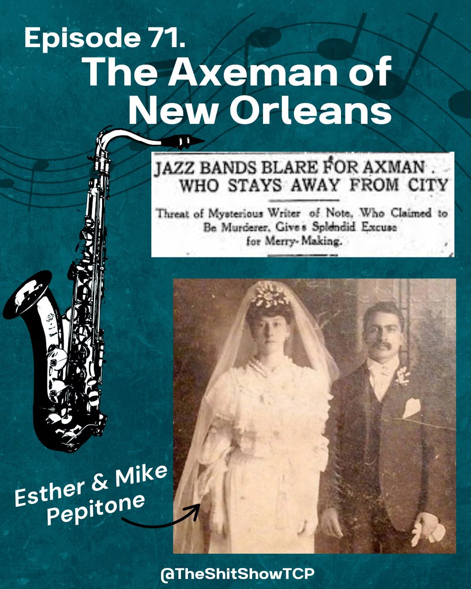 TheShitShowtcp's tweet image. In this week’s episode, we butcher (pun intended) the story of the Axeman of New Orleans — a guy who somehow managed to terrify an entire city with an axe, a badly written letter, and a weird obsession with jazz.

#AxemanOfNewOrleans
#JazzAndMurder
#UnsolvedAmericanMysteries