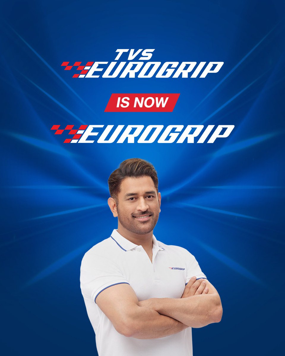 TVS Eurogrip is now Eurogrip Tyres. 

Same timeless legacy and grip like never before. 

#EurogripTyres #EnjoyEveryTurn #PerfectTyrePartner #TheBikeTyreSpecialist #MSD #Dhoni #MSDhoni