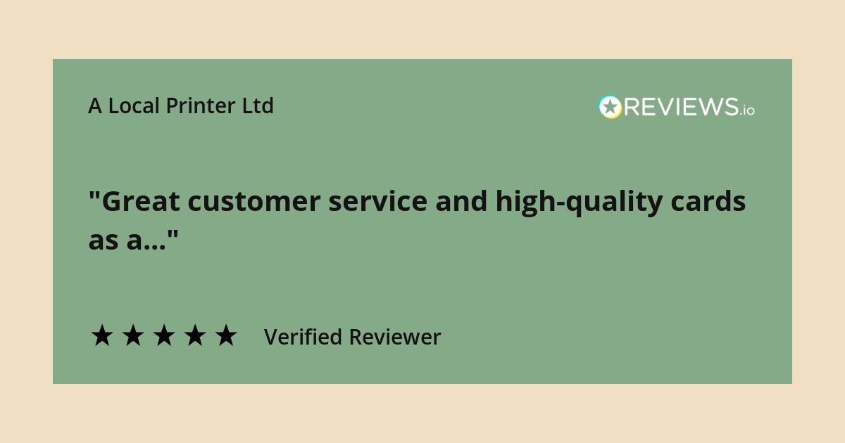 Our customers are just the best and we love nothing more than getting such lovely reviews - it adds a bit of sunshine to our day! This review is for our greeting cards - Perhaps the card of your dreams is here :)
alocalprinter.co.uk/products/retai…