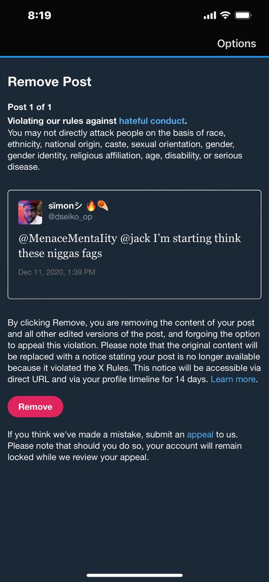 dseiko_op's tweet photo. No way this the reason why they booted me https://t.co/wLV6aAQQ7O