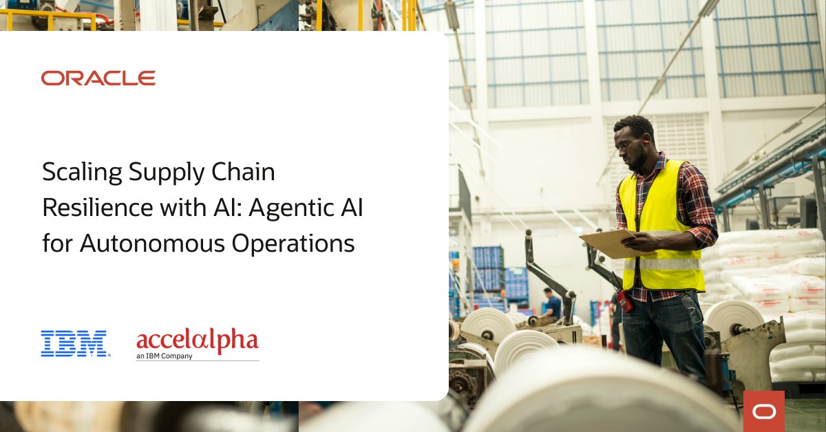 Get the latest <a href="/IBM/">IBM</a> Institute Business Value Report in partnership with <a href="/Oracle/">Oracle</a> to learn how #Agentic #AI is supercharging supply chain automation: social.ora.cl/60102UxDY